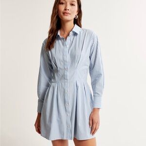 Abercrombie & Fitch Blue Striped Long Sleeve Dress